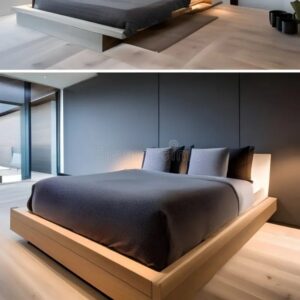 Platform modern bed beds wood floating frame minimalist buy bedroom king walnut queen sale